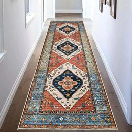 Carpets Entryway Indoor Carpet Durable Vintage Machine Washable Runner Rug For Soft Non-slip Hallway With Thin Design