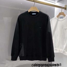 Designer 23ss Autumn and Winter New P Family Men's Fashion Casual Round Neck Sweater with Small Red Label Long sleeved T-shirt Live Broadcast ZKQU