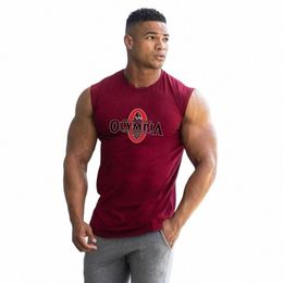 new Mens Workout Training Tank Top Gym Brand Casual Clothing Bodybuilding Fitn Singlets Fi Sleevel Running Undershirt Y3EI#