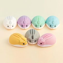 Cute Wireless 24G Mouse Hamster Designed Creative Mause Ergonomic USB Optical 1200 DPI Mini Mice Kid Gifts For PC Laptop 240309