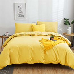 Solid Colour Thickening Bedding Double Soft 3/4pcs Bed Sheet Set Duvet Cover Queen King Size Comforter Sets for Home