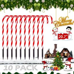 Decoration One for Ten Plugin Cane Lights Warm White PS Material Christmas Candy Cane LED Lights Outdoor Garden Lawn Decorations