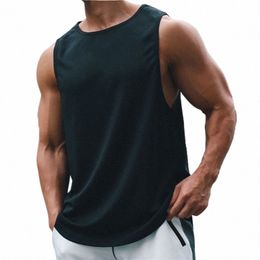 Maglietta estiva da uomo ad asciugatura rapida da palestra Street Sleevel T-shirt per uomo Canotte Allenamento Fitn Canottiere Sport Vest Abbigliamento C92s #