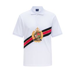 New Summer Style Men's Pure Cotton Turn-down Collar Polo Shirt, Designer's Creative Work, Unique Embroidery Pattern Shows Individual Charm