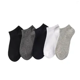 Men's Socks 5 Pairs Of Spring And Summer Solid Color Versatile Cotton Short Daily Minimalist Shoes