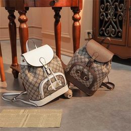 32% OFF Designer bag 2024 Handbags Korean Fashion Printed Backpack for Womens Shopping Commuter with Large Capacity Drawn Bucket Backpack