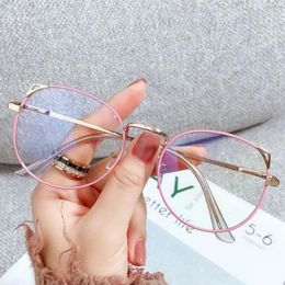 Sunglasses Vintage Eye Protection Cute Cat Ears Eyeglasses Ultra Light Frame Computer Goggles Anti-Blue Glasses