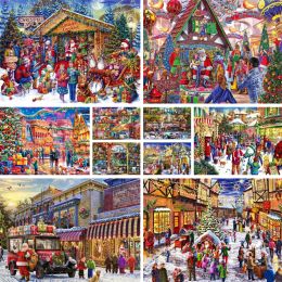 Number Landscape Christmas Paint By Numbers Package Acrylic Paints 40*50 Paiting By Numbers Decorative Paintings For Adults For Drawing