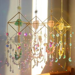 Suncatchers Crystal Wind Chime Prism Sun Catcher Window Hanging Suncatcher Natural Crystal Pendant Rainbow Maker Garden Decoration Outdoor