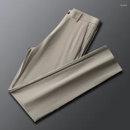 Men's Pants 2024 Spring/Summer Light Luxury High End Ice Silk Sports Straight Loose Cool Breathable Business Casual