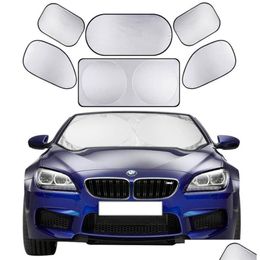 Car Sunshade 6Pcsset Sun Shade Sn Fl Front Side Rear Window Curtain Windshield Shades Visor Er Block6985736 Drop Delivery Automobiles Otoir