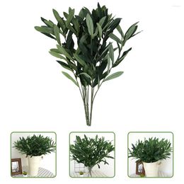 Decorative Flowers Artificial Olive Leaf Fake Plant Leaves Wedding Plants Adorn Green Ornaments False Decor Eucalyptus