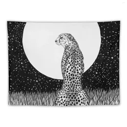 Tapestries Cheetah Moon Tapestry Home Decorations Aesthetic Decorative Paintings Room Wall Mural