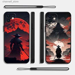 Cell Phone Cases Japan Samurai Red Sun Tree Phone Case For Huawei P50 P40 P30 P20 Nova 10SE 9 9SE Mate 40 30 20 Pro Lite P Smart 2021 Y7A CoverY240325