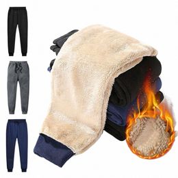 winter Lambswool Warm Thicken Sweatpants Men Fi Joggers Water Proof Casual Pants Men Plus Fleece OverSize Trousers R64L#