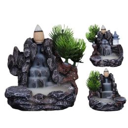 Burners Backflow Incense Burner Resin Incense Waterfall Burner Indoor Smoke Incense Holder Cones Aromatherapy For Bedroom Home Decor