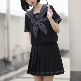 Clothing Sets Japanese School Uniform Girl Jk Suit Sexy Bad Girls Outfits Grey Tie Black Three Basic Sailor Women Plus Size Costume