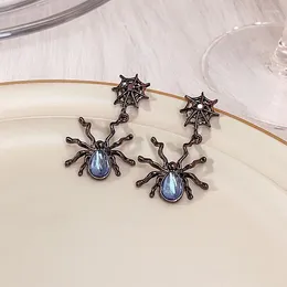 Dangle Earrings Vintage Punk Spider Web For Women 2024 Crystal Moonstone Insect Animal Drop Gothic Halloween Jewelry