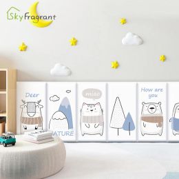 Stickers 3D Cartoon Soft Wall Stickers For Kids Rooms Bedroom Bedside Wall Surrounding Baby Anticollision Warm Self Adhesive Sticker