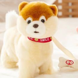 Robot Dog Interactive Electronic Toys Plush Puppy Pet Walk Bark Leash Teddy For Children Birthday Gifts 240319