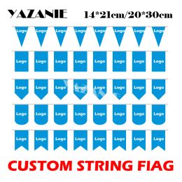 Accessories YAZANIE 14*21cm/20*30cm/30*40cm Custom Logo String Flag Custom Hunting Flag for Party Event Advertising Decoration Promotion