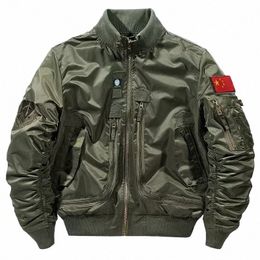 spring Autumn Loose Air Force Jackets Men Pilot Baseball Tactical Military Coat Bomber Jacket Stand-collar Big Pocket Outwear 67E5#