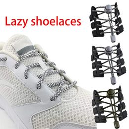Colourful Shoelaces Lazy People Circular Spring Buckles Elastic Adult Childrens Sports Shoes No Tie Up Straps 240321