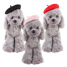 Dog Apparel Pet Hat Beret Set For Cats Dogs Adjustable Comfortable Headwear Po Props Fashion Accessories