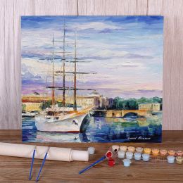 Number Dream Navy Paint By Numbers Set Oil Paints 40*50 Oil Painting Home Decor Adults Wholesale Handicraft Drawing