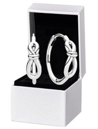 925 Sterling Silver Infinity Knot Hoop Earrings Original box for Women Girls Earring4316242
