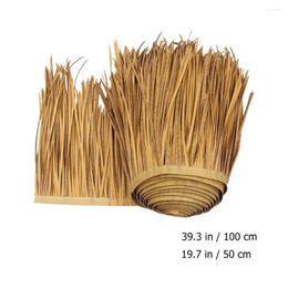 Decorative Flowers Simulated Straw Roof PE Retardant Artificial Thatch Decoration Garden Patio Cover Roofing Panel Covers Diy Carpet Mat