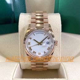 Super Quality Mens Womens Watch 36mm Daydate V5 Fluted Bezel Roman Dial Automatic Mechanical Self-winding Sapphire Glass 228238 Pr236c