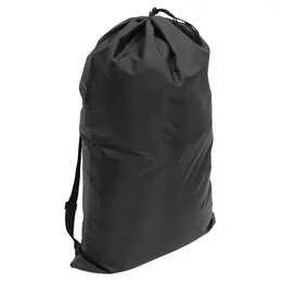 Laundry Bags Heavy Duty Backpack Bag Camping Travel Large Clothing Storage (black) Basket