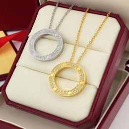 Necklace Women Man Pendant Necklaces Jewellery Chain Classic Fashion 18K Gold Plated High Quality Golden/Silver/Rose Gold Stainless Steel Diamond Necklace