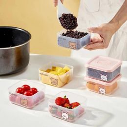 Storage Bottles Stackable Food Preservation Box Portable Transparent With Lid Container Sealed Heat-resisting Bento Kids