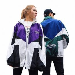 Primavera Autunno Varsity Giacca da uomo Patchwork Ricamo Bomber Giacca Casual Street Cerniera allentata Cappotto Donna Coppia College Style f0CR #