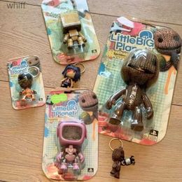 Action Toy Figures Little Planet Sackboy Animated Character Movement with Action Character Keychain Pendant Model Toy Decoration Childrens Birthday GiftC24325