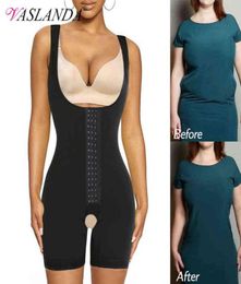 Women Shapewear Tummy Control Bodysuit Fajas Colombianas Full Body Shaper Slimming Underwear Mid Thigh Slimmer Waist Cincher8902158
