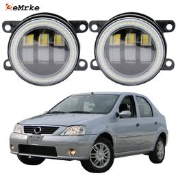 EEMRKE Led Fog Lights Assembly 30W/ 40W for Nissan Aprio 2007 2008 2009 2010 with Clear Lens Angel Eyes DRL Car Daytime Running Light 12V Fog Lamp