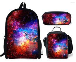 Backpack Fashion Trendy Classic Starry Sky 3D Print 3pcs/Set Pupil School Bags Laptop Daypack Lunch Bag Pencil Case