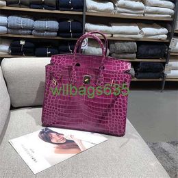 Bk Crocodile Bags Trusted Luxury Handbag European Station Genuine Leather Texture Womens Bag High End Customized Celebrity Fashion Crocodi have logo HBSS