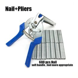 Accessories Hog Ring Plier Tool and 600pcs M Clips Staples Chicken Mesh Cage Wire Fencing Caged Clamp Poultry Supplies Chicken Cage