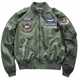 usa Man's Bomber Jacket Baseball Uniform Air Force One Army Aviati Jumper Aviator Workwear Baseball Jersey Embroidery Coat Men G0Z8#