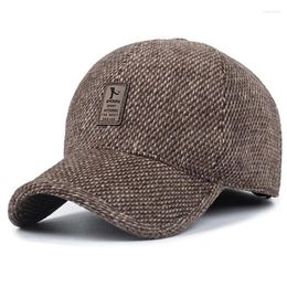 Ball Caps 2024 Brand Baseball Cap Winter Dad Mom Hat Warm Thickened Cotton Snapback Ear Protection Fitted Hats For Men Women