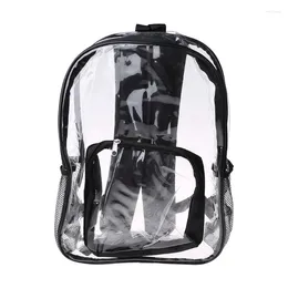 School Bags E74B Fashion Women Transparent PVC Clear Backpack Travel Shoulder Bag Bookbags