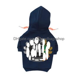 Dog Apparel Designer Clothes Brand Soft And Warm Dogs Hoodie Sweater With Classic Design Pattern Pet Winter Coat Cold Weather Jackets Otnsc