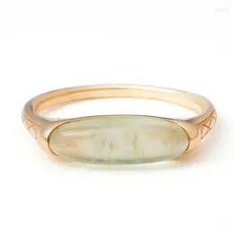 Cluster Rings Original Design Champagne Bubble Oval Prehnite Opening Adjustable For Women Light Luxury Charm Brand Silver Jewelry