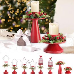 Candle Holders Christmas Pillar Holder Universal Elk Candlestick Decorations Rust Proof Xmas Pedestal For Home Decor