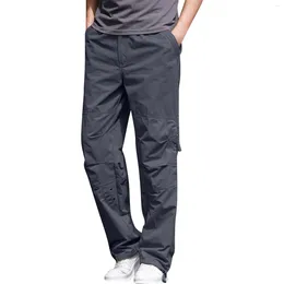 Men's Pants Cargo Trousers Hiking Large Pocket Plain Comfort Breathable Outdoor Daily Going Out Foam H Big House