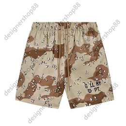 Tik Tok Influencer Same Designer Brand GD High Street Retro Water Washed Camo Shorts Summer Mens And Womens Loose Straight Half Casual Pants Trendy